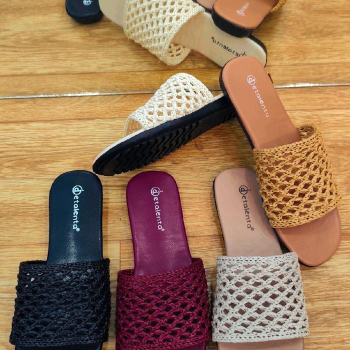 Sandal Flat, Sandal Flat Rajut, Sandal Flat Wanita, Sandal Flat Terbaru