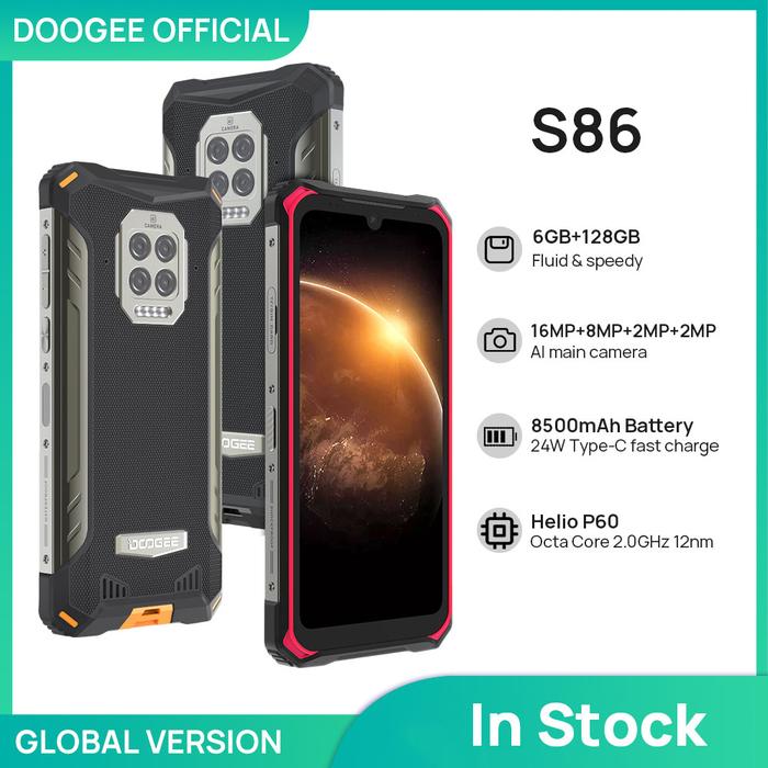 DOOGEE S86 Rugged Smart Phone 6GB+128GB 8500mAh Super Battery