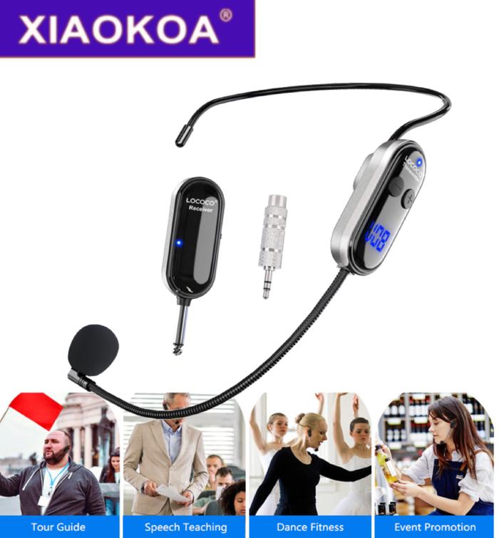 XIAOKOA LOCOCO Wireless Microphone UHF Wireless Mic System with LED