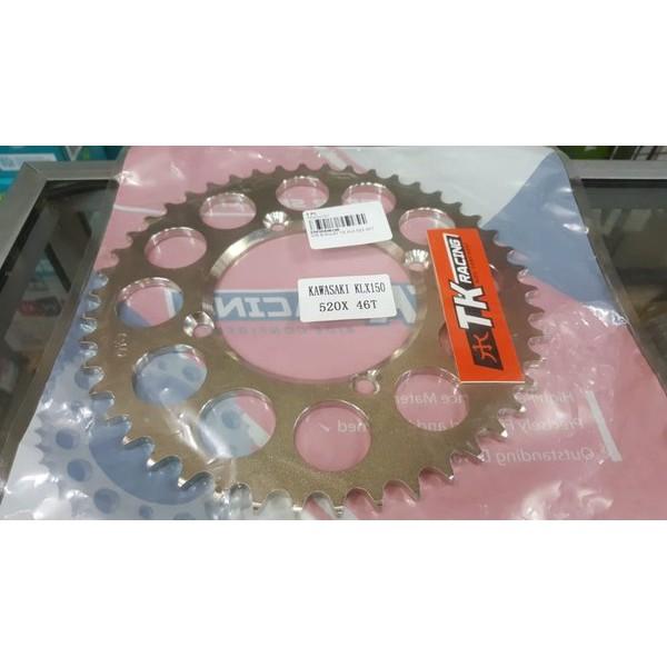 Sprocket Gir Gear Belakang TK racing Kawasaki KLX DT 150 Dtracker Modif 520 45 46 47 48 49 50