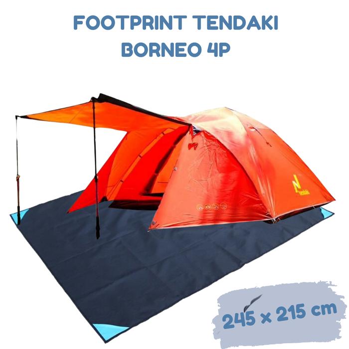 Footprint Alas Tikar Tenda Tendaki Borneo 4P Ultralight Lipat Camping Waterproof