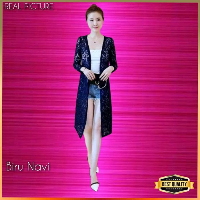 Outer Wanita Brokat TM044 Brukat Biru Navi