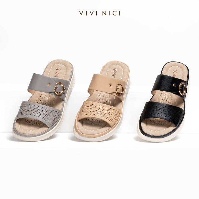 Vivi Nici - Aruna Sandal Slip On Wedges Hak 5 Cm Ack Sendal