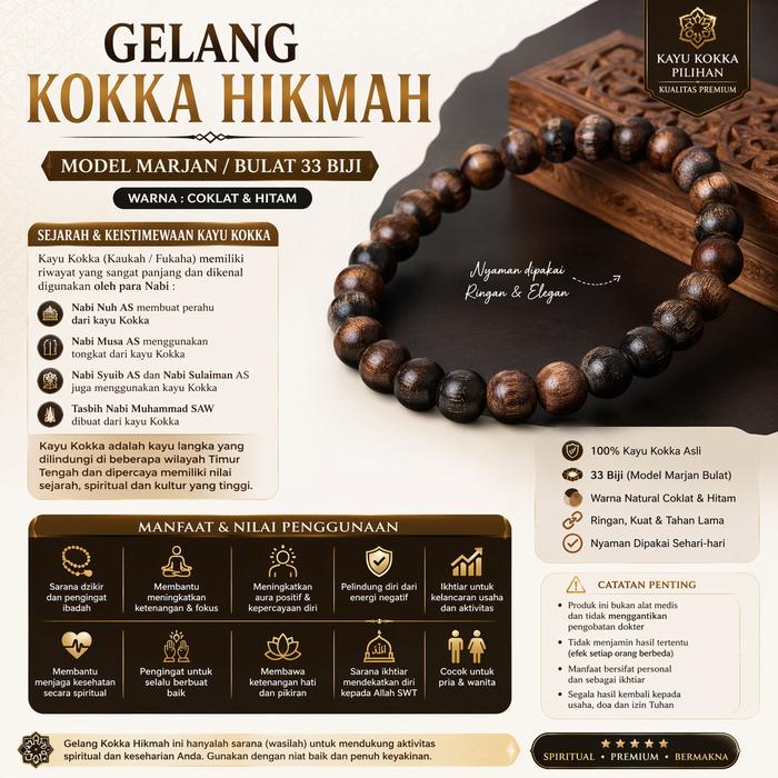 GELANG KOKKA / KAUKAH HIKMAH (Gelang Kayu Bertvah)