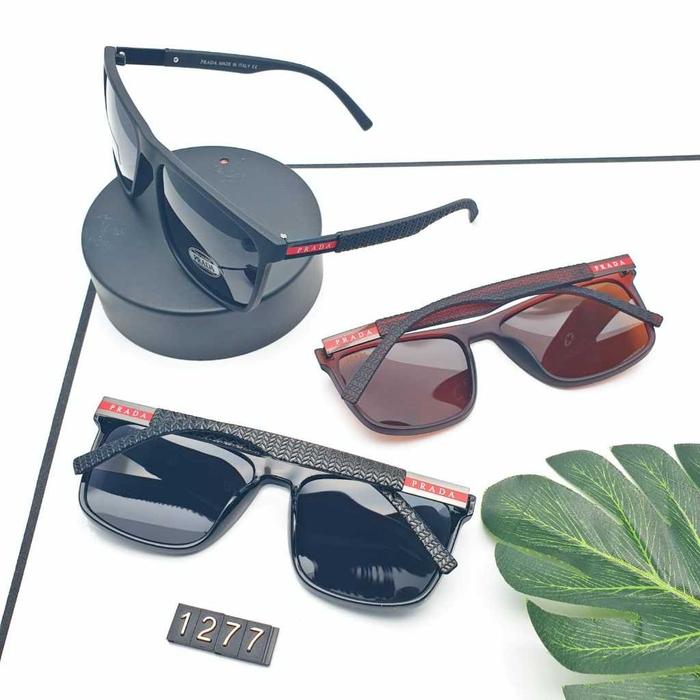 γMARVELγ Prada Kacamata Hitam Sunglasses Polarized Style Kotak Metal Model P1277 Fashion Pria Wanita
