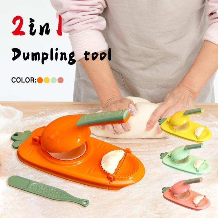 WM Cetakan Press Adonan Pangsit 2IN1 / Gyoza Maker Press Mold / Pencetak Kulit Pastel Siomay Manual