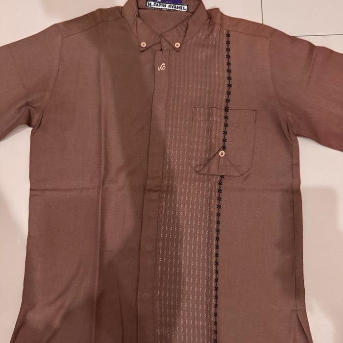 Kemeja koko rabbani coklat preloved
