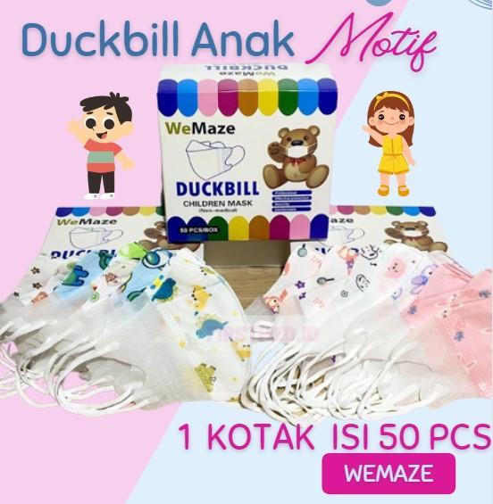 Masker Duckbill Anak Motif Isi 50 Pcs Wemask/Wemaze Cowok Cewek Masker