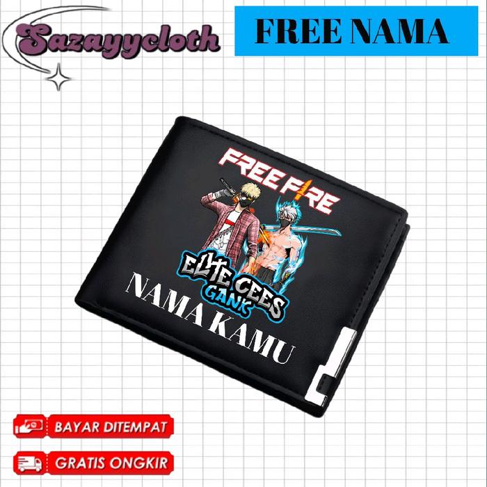(BISA COD) free nama DOMPET LIPAT anak Elite Cees Gank FREE FIRE PEDANG AK DRACO Sayap gratis nama d