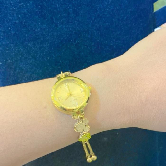 Gelang serut jam gold titanium premium