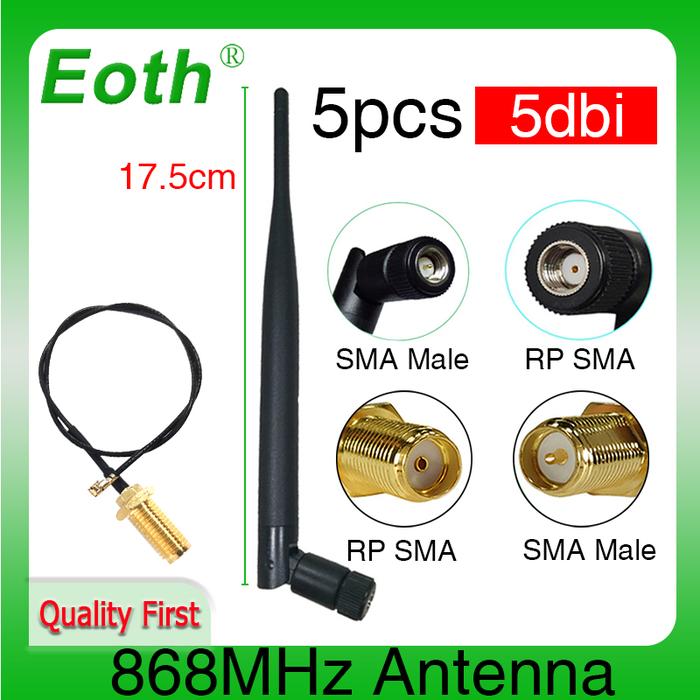 Eoth 5PC 868MHz Antenna 915MHz antena Lorawan lora 5dbi SMA Male