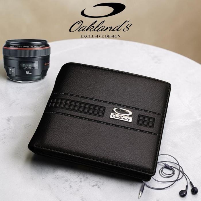 OAKLAND'S Dompet Lipat Pria Bahan Kulit Sintetis PVC Premium Free Box Warna Hitam & Coklat ML 01J2