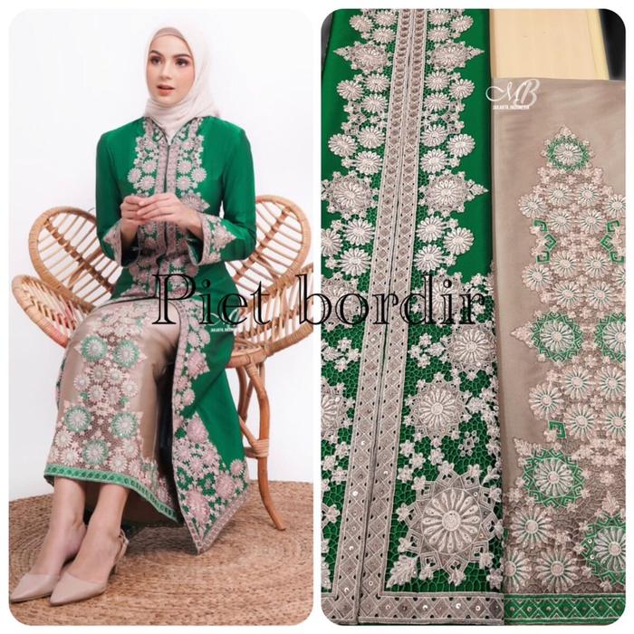 Bahan abaya sutra taveta bordir mewah