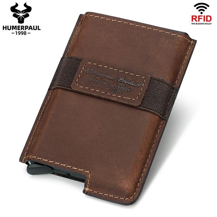 Men's Credit Card Holder Genuine Leather Slim Anti Protect  Bussiness
