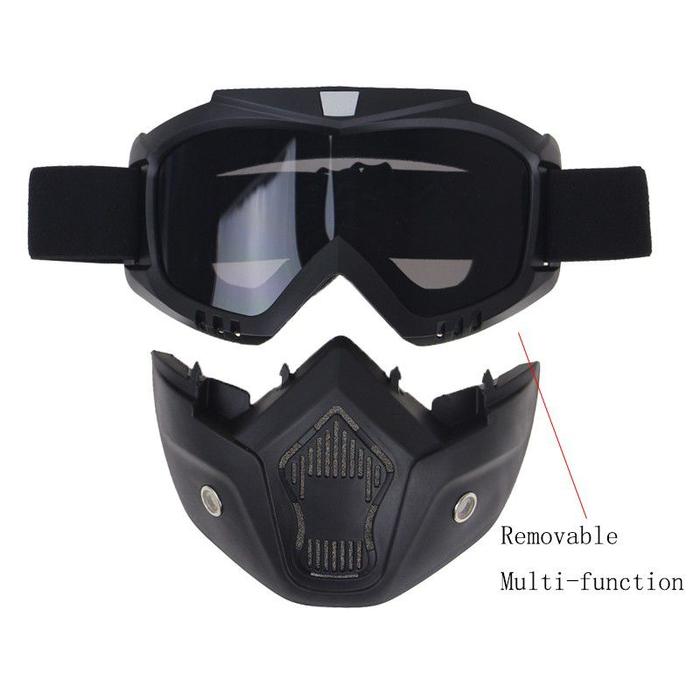 READY STOCK Helm Goggle Mask Topeng Pet Panjang Motocross Helem Full Face Dewasa Trail Retro Bogo + 