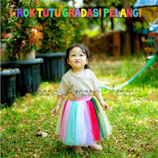 ROK TUTU GRADASI PELANGI COUPLE DEWASA DAN ANAK-ANAK TRENDY
