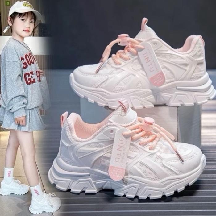 Terbaik Sepatu Sneakers Anak Perempuan/Trainer Model Jintu Kids Shoes LV0530 Fashion Korean Style Te
