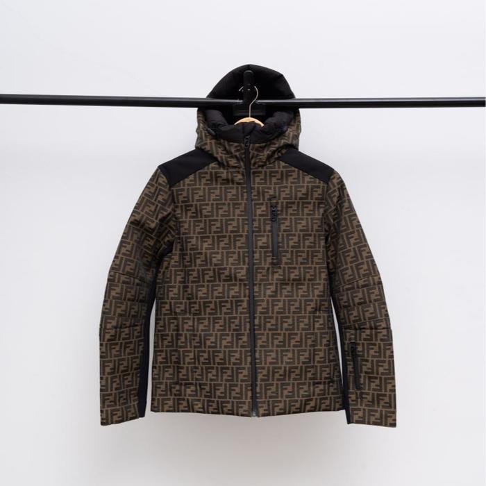 All over FF zip up hooded jacket ( WOMEN ) Brown