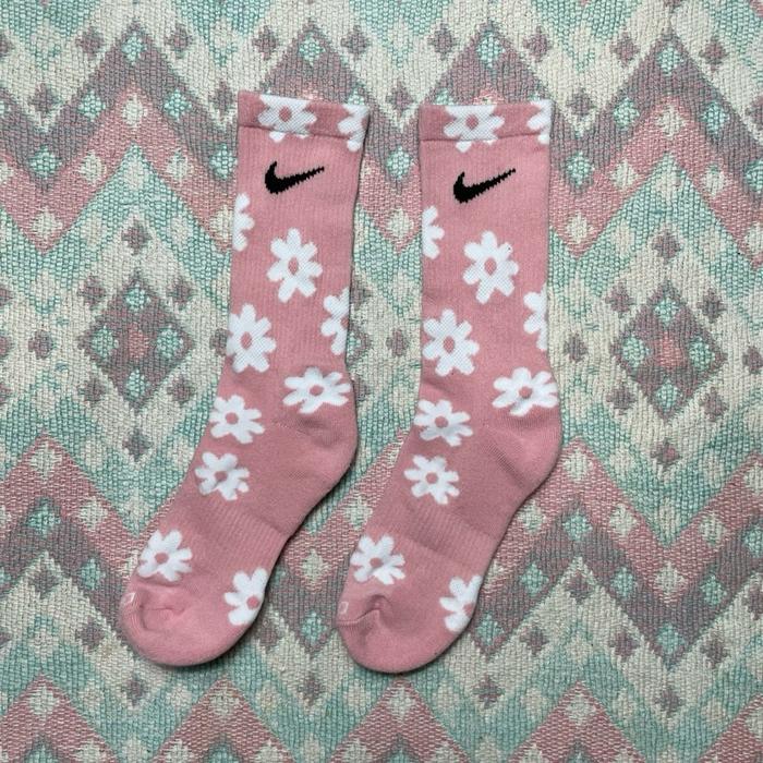 Kaus Kaki / Socks NIKE Floral Pink original size OS