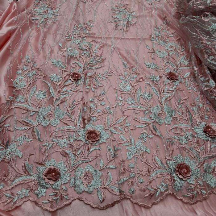 Kain Bahan Tile 3D 2 Warna Full Benang Fois