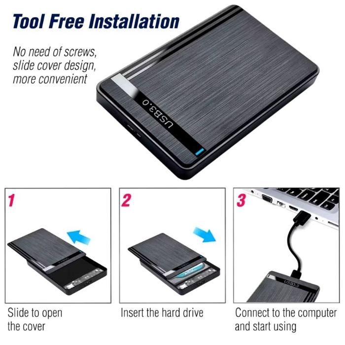 Usb 3.0 Casing Dan Kabel Hardisk Eksternal 2.5” Hdd Ssd Enclosure Case Sata | Tempat Hard Disk Exter