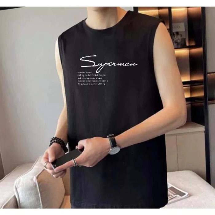 Singlet Pria Dewasa Superman / Kaos Tanpa Lengan Singlet Pria / Baju Singlet Pria Gym / Kaos Dalaman