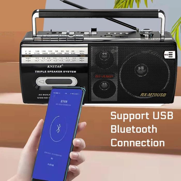 28Watt Power Retro Tape Recorder Cassette Player Recorder FM SW Radio