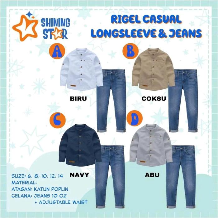 RIGEL CASUAL LONGSLEEVE & JEANS - By Shining Star