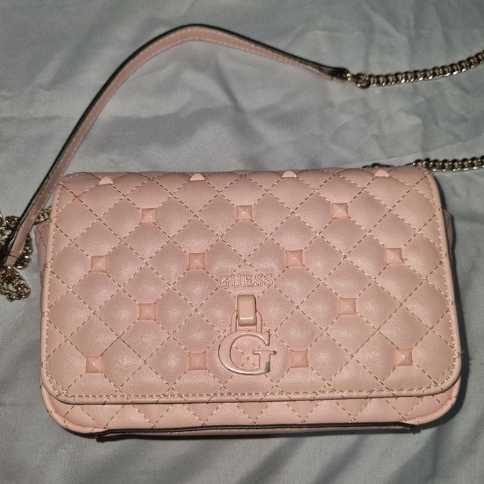 Preloved Tas selempang Guess pink original Wanita Kulit