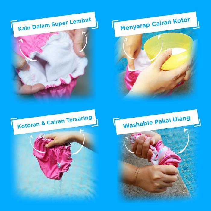 Kiddie Splash Diaper Kain Renang Popok Renang Swim Cloth Diaper Kiddie Splash Original Bisa Cuci Ula