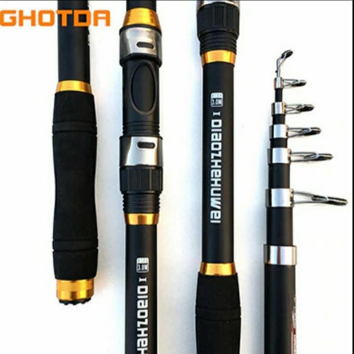Ghotoda joran pancing 2,4 meter Hitam