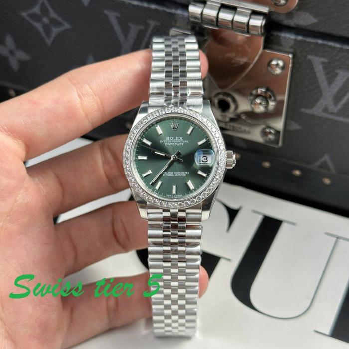 DATEJUST GREEN SWISS TIER 5RolexDateJust Watch Dial Green Jubilee Strap 31mm