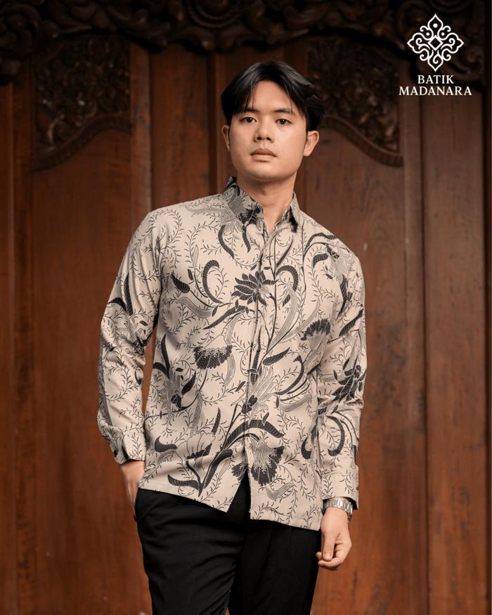 Batik Madanara Motif Pakis Hutan - Kemeja Batik Pria Slimfit Premium Lapis Furing Lengan Panjang Bah