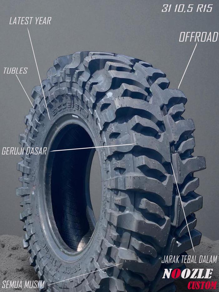 Ban Ukuran 31 Ring 15 Ban Offroad Badak Xtrime Lebar 12,5 Ukuran 31 R15 Accelera Ban Pacul Car Tire
