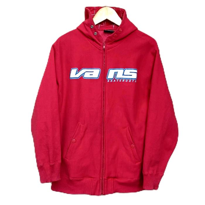 hoodie vans skateroots 90s vintage fullover red rare