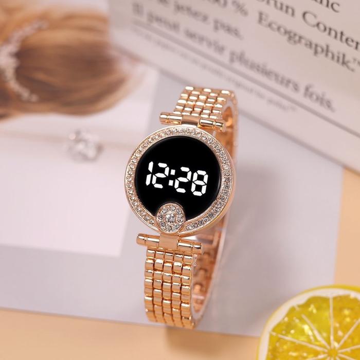 Jam layar sentuh bulat diamond bisa cod model terbaru