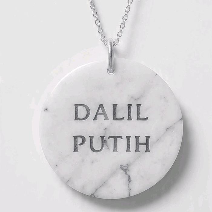 Kalung Liotin Tulisan Dalil.putih dengan Desain Elegan Marbol Kualitas Tinggi Serbaguna untuk Berbag