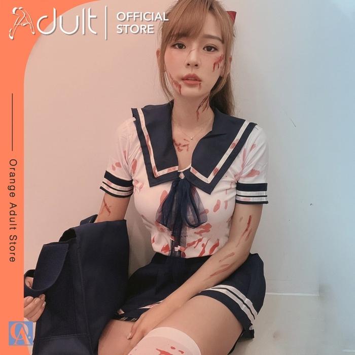 Termurah !! ORANGE ADULT Lingerie Sexy Cute Costume Schoolgirl / Lingerie Seksi Sekolah Baju Tidur W