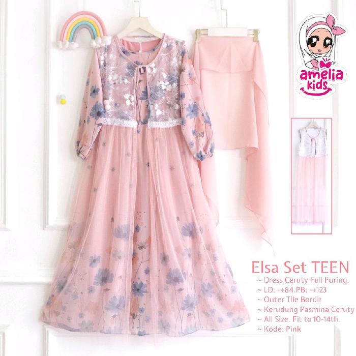 zeza dress lebaran remaja teens original by amelia, setelan anak ceruti cantik umur 11-14 thn Gamis