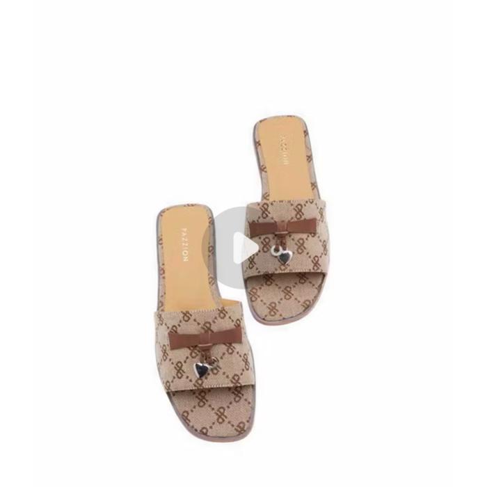 Pazzion Flat Sandal Monogram Original Resmi
