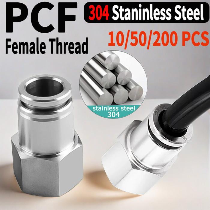 304 Stainless Steel PCF Pneumatic Connector:BSP Internal Thread Quick