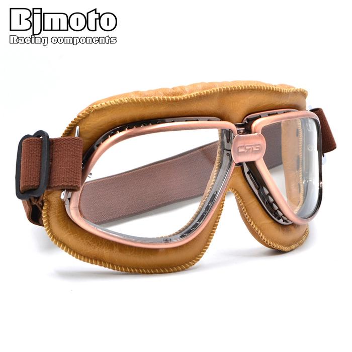 bjmoto 5 Colors Motorcycle Cruiser Scooter Biker motorcross Retro Vintage goggle glasses For sports 