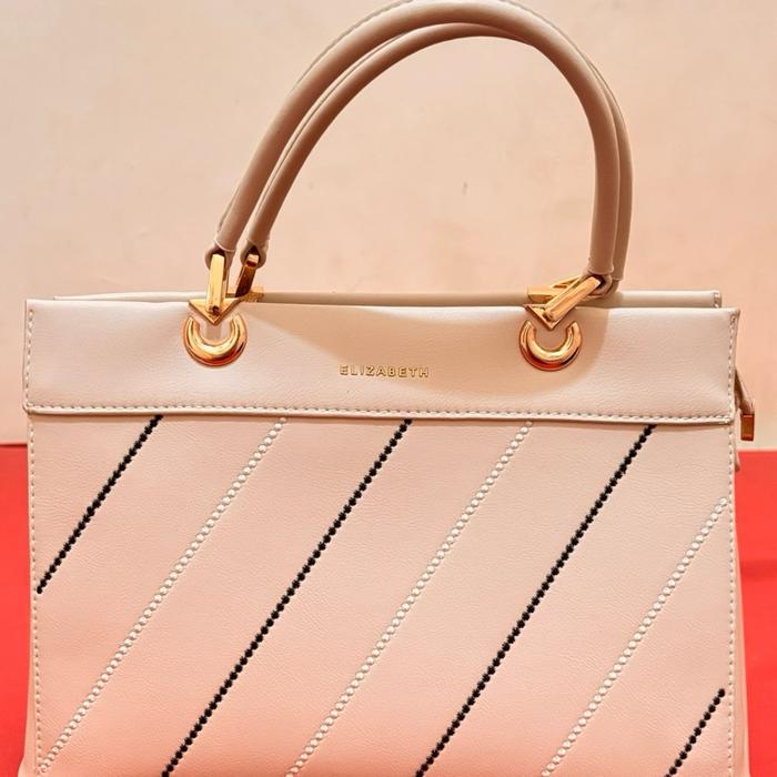 Tas Elizabeth Handbag warna beige Wanita