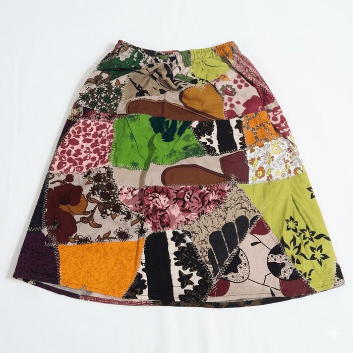 Rok Pendek Etnik Kain Perca Wanita || Rok Batik Perca Asli Jogja
