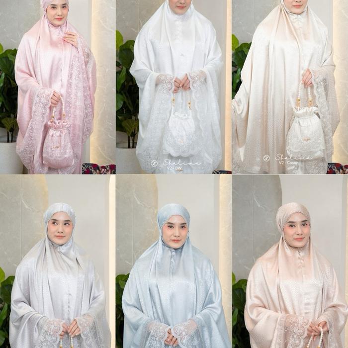 Mukena Zalifa Elegan dengan Detail Renda dan Tas Cantik untuk Kegiatan Ibadah Muslim