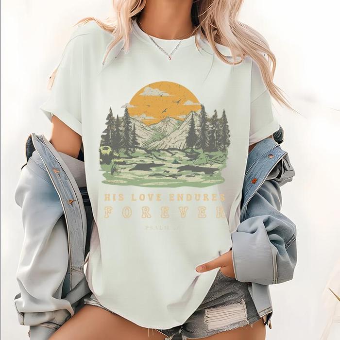 Christian Vintage Faith Tops For Women  TShirt Vintage Jesus Shirt Retro Bible Verse Tee Religious C