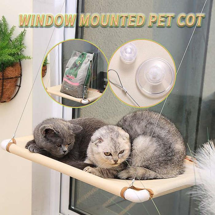 Pet Cat Hammock Window Mounted Soft Hanging Bed Bearing 20kg Pet