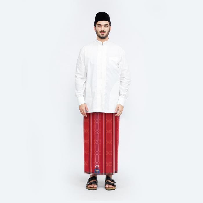 ORIGINAL Sarung BHS Classic Gold Motif C44 B Merah READY STOCK