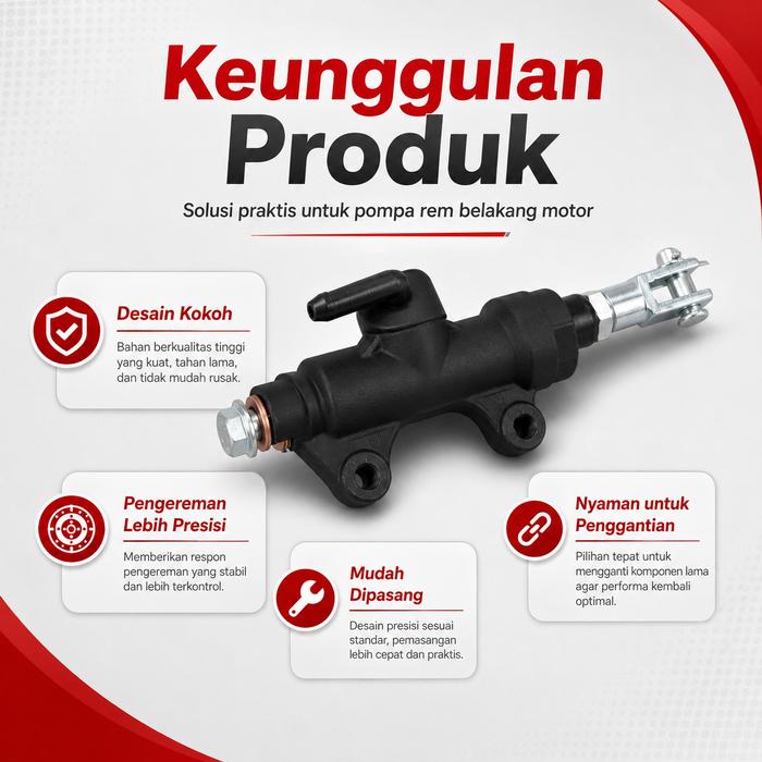 Master Rem Belakang Motor RCB Universal Hydraulic Brake Pump Pompa Rem Belakang Baut Dudukan untuk V