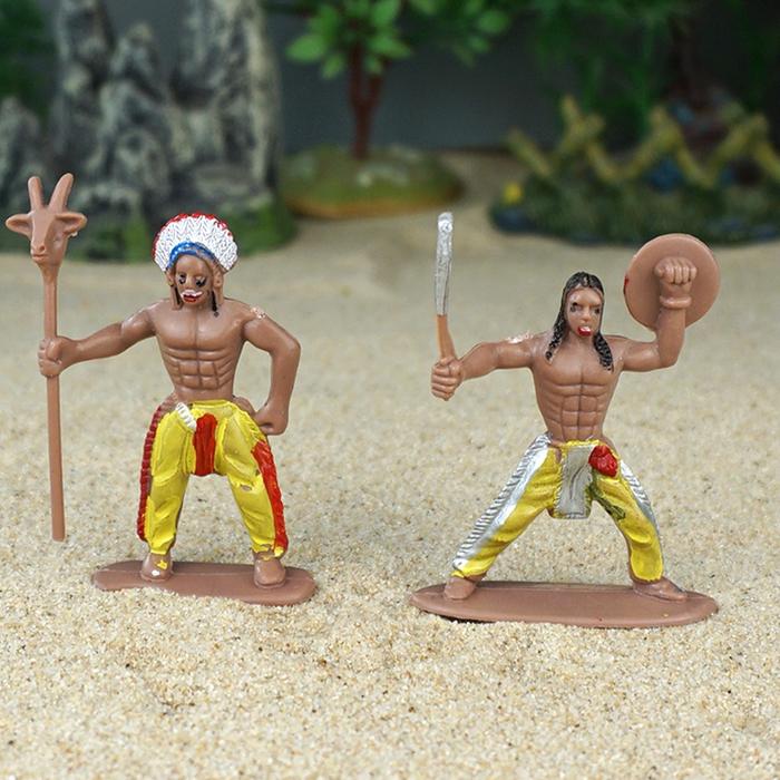 13Pcs/Set Miniatur Figure Orang Suku Indian Hutan Pedalaman - Diorama Maket Miniatur B Indiana - Min